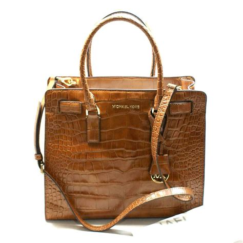 michael kors dillon large embossed leather tote brown|Michael Kors Dillon Large Embossed Leather Tote .